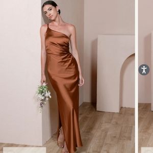 Revelry Jade Satin Dress